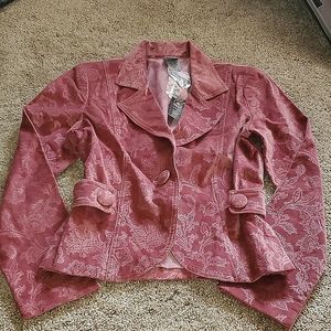 Rose color one button blazer